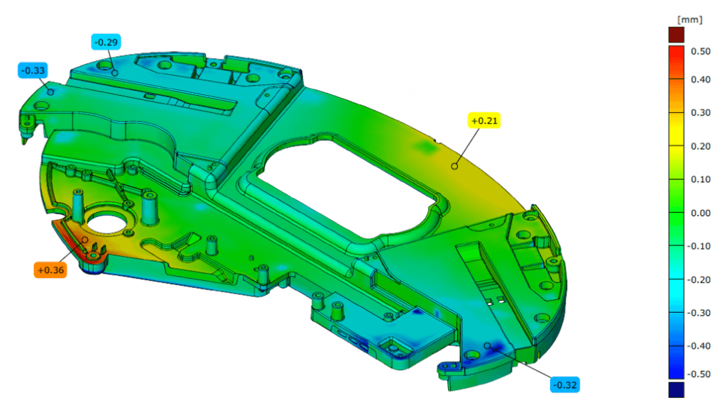 3D інспекція геометрії з кольоровою картою відхилень